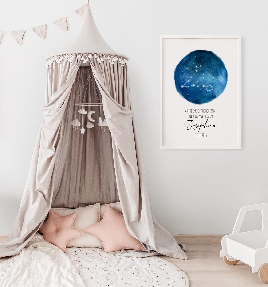 Personalized Zodiac Star Map Poster Miscarriage Gift Stillbirth Memorial Baby Loss Gift Birth Stats Sign Infant Loss Gift Pisces - Image 3