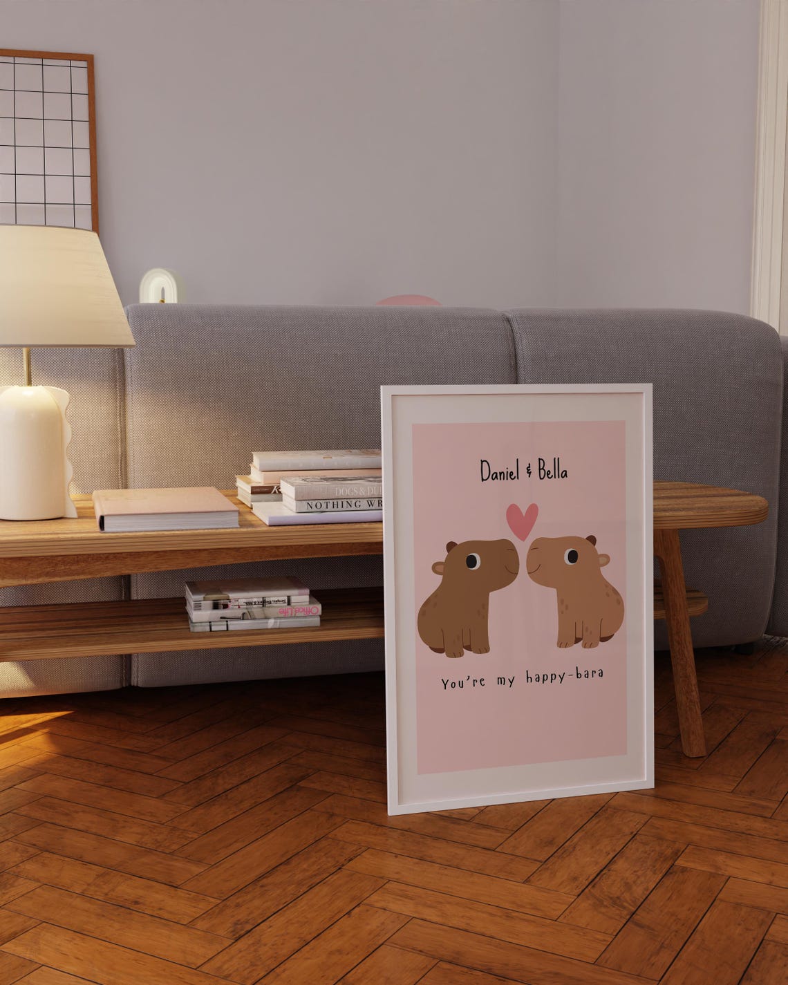 Personalized Cute Capybara Couple You Are My Happy Bara Poster - Image 5