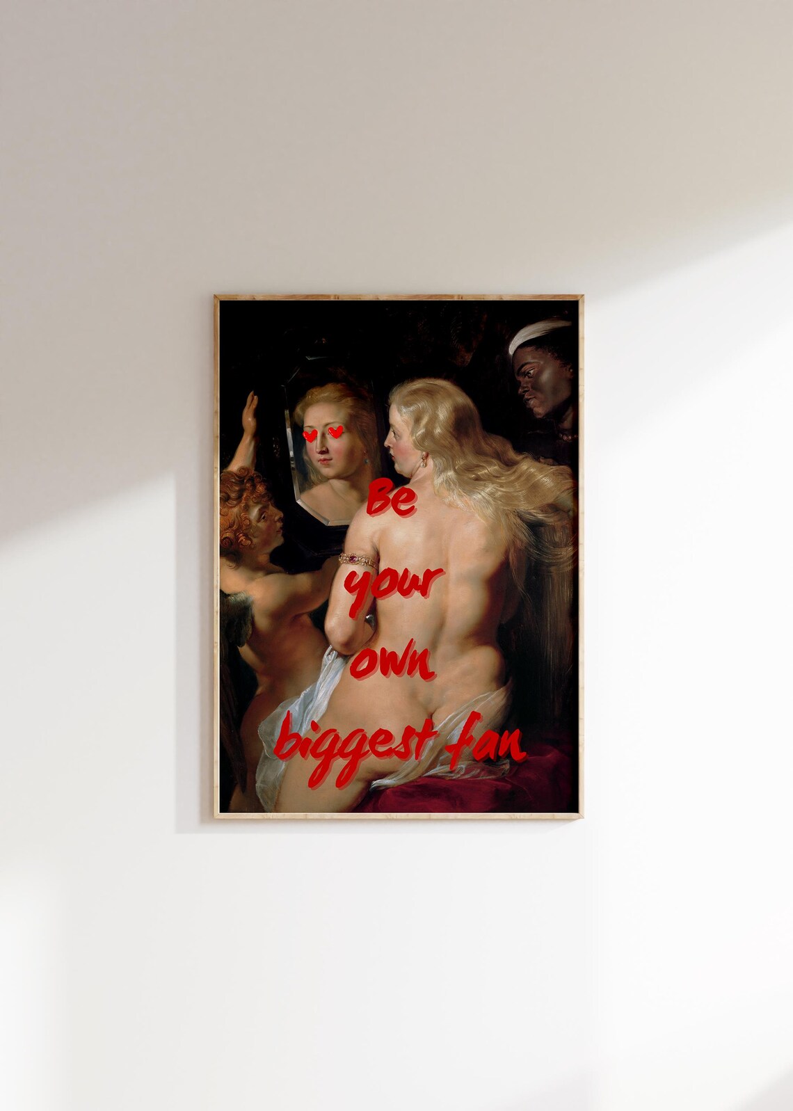 Be Your Own Biggest Fan Altered Classical Painting Feminist Poster - Image 3