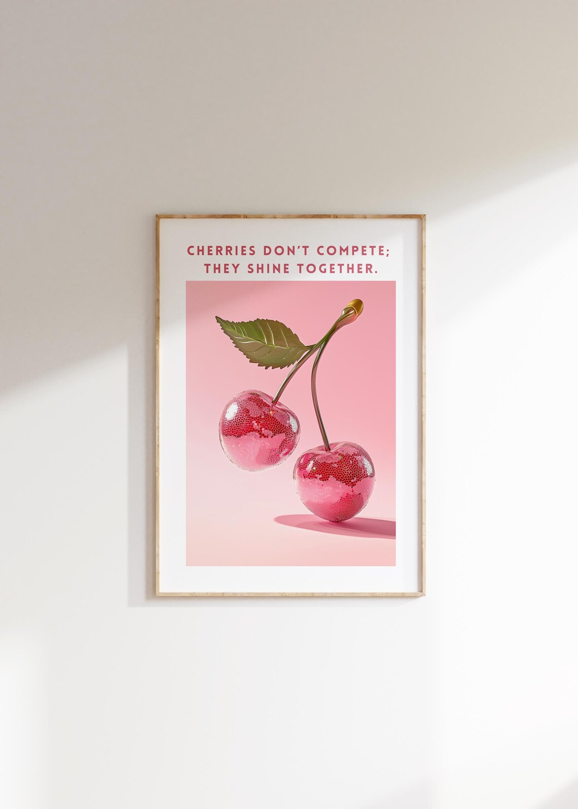 Cherry Disco Wall Art Funky Kitchen Print For Aesthetic Room Decor Dopamine Decor For Kitchen Disco Coquette Room Decor Pink Poster - Image 3