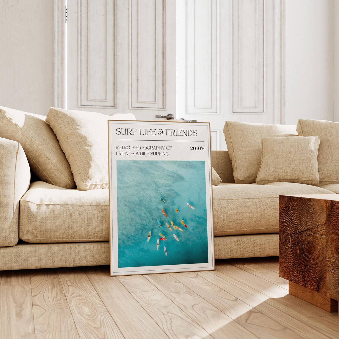 Surf Life and Friends Retro Surfers Aerial Photo Art Wall Poster - Image 2