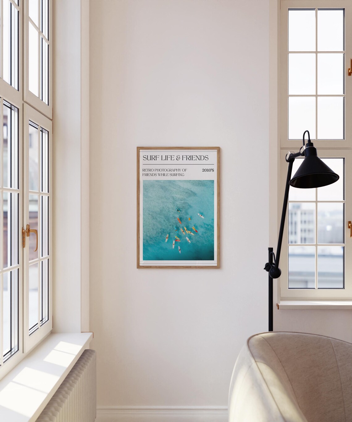 Surf Life and Friends Retro Surfers Aerial Photo Art Wall Poster - Image 4