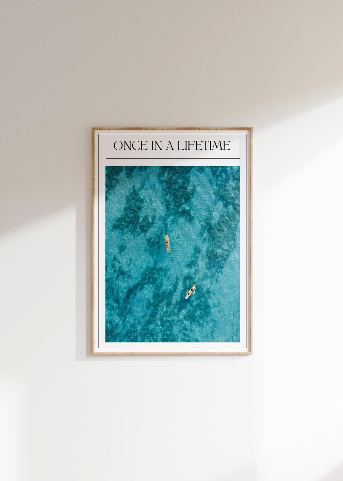 Once in a Lifetime Aerial Surfers Turquoise Photo Art Wall Poster - Image 4