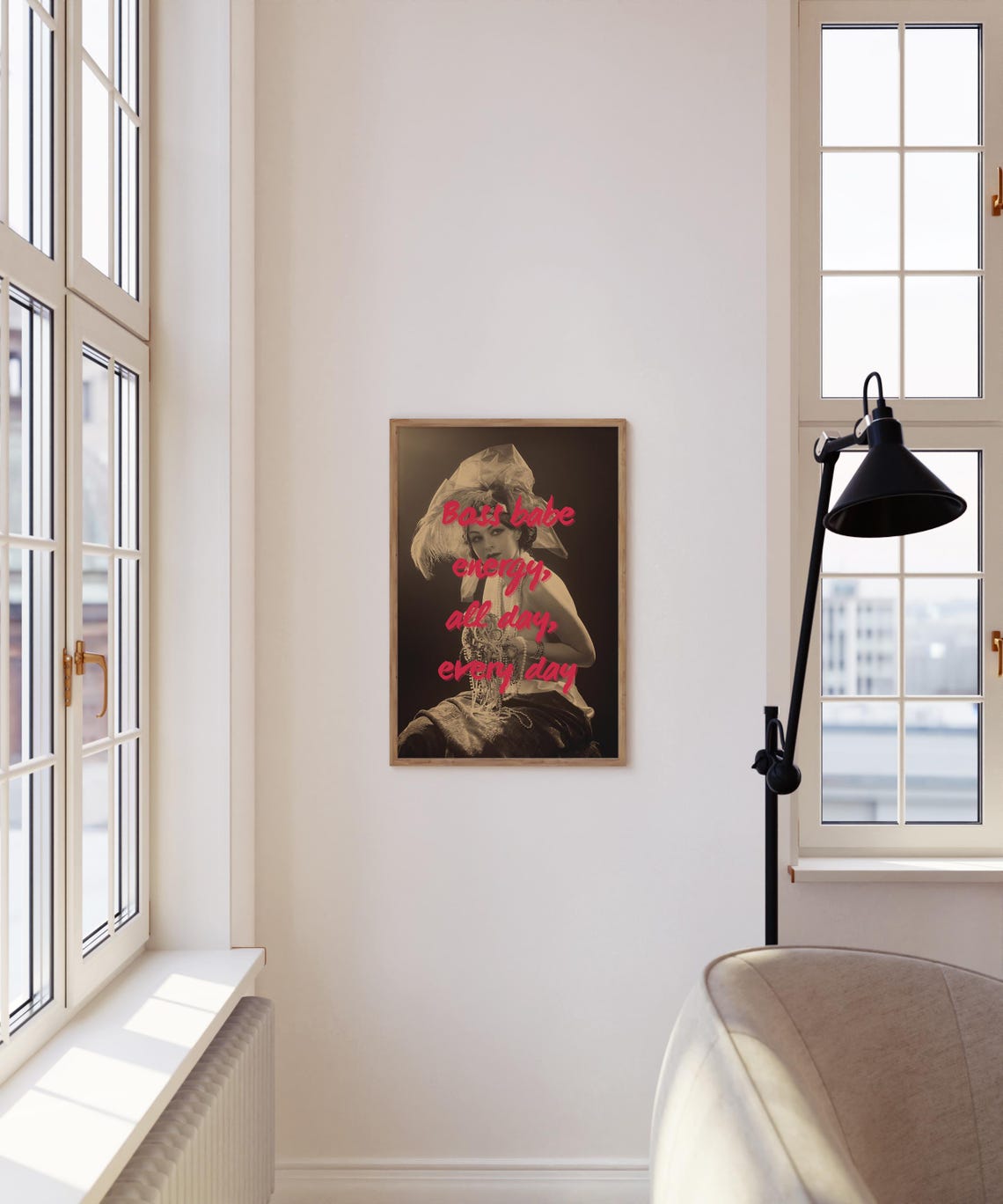 Pink Smiley Face Grid Preppy Trendy Happy Face Dorm Wall Poster - Image 4