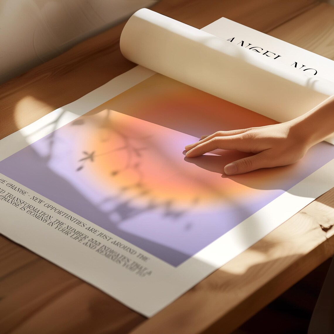 Angel Number 555 Spiritual Manifestation Poster With Warm Aura Gradient - Image 3