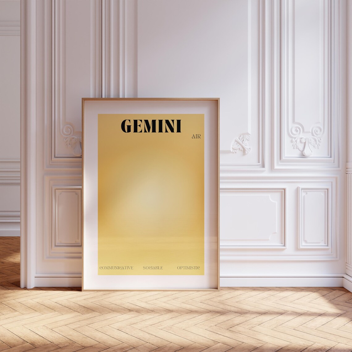 Gemini Zodiac Poster, Aura Aesthetic Wall Art