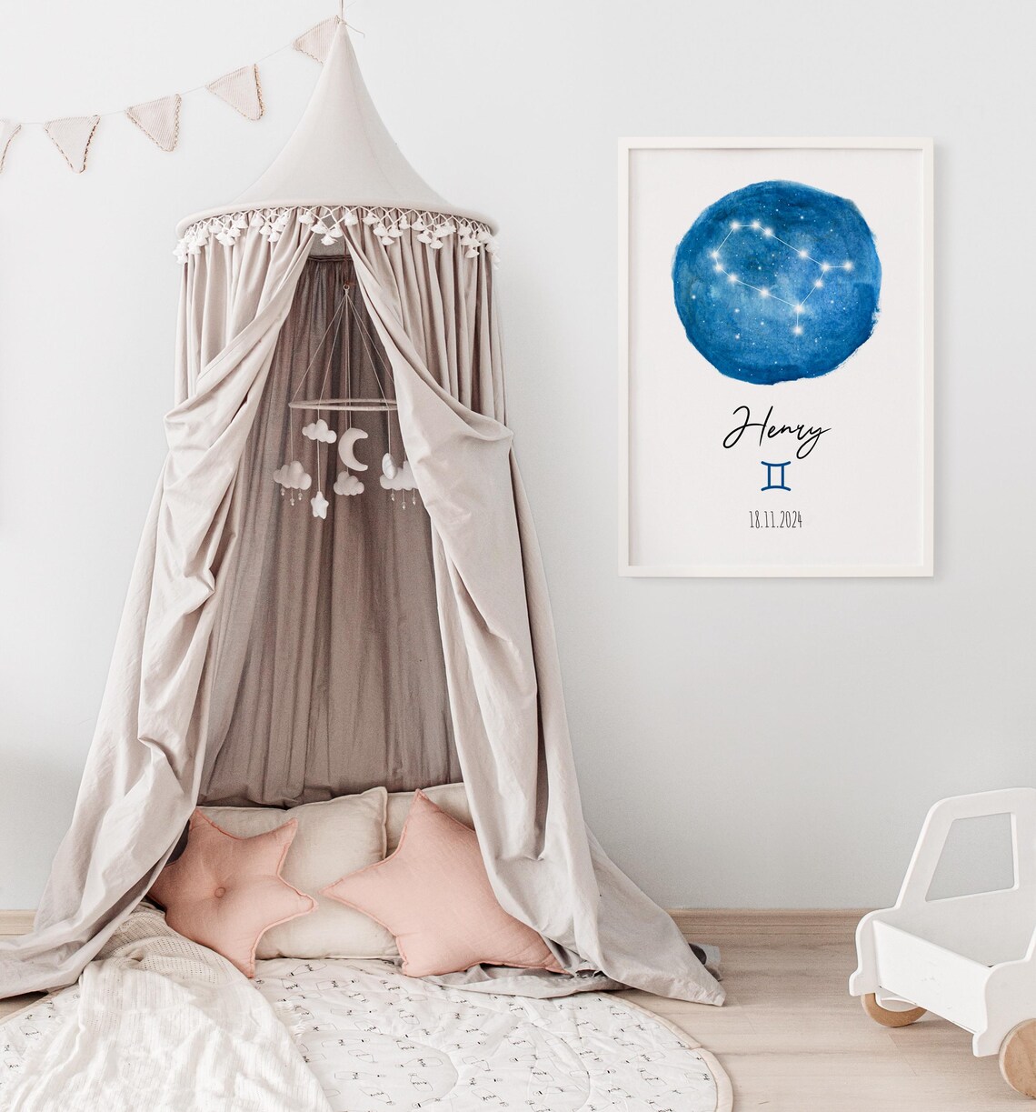 Gemini Personalized Star Map, Astrology Art Print - Image 3