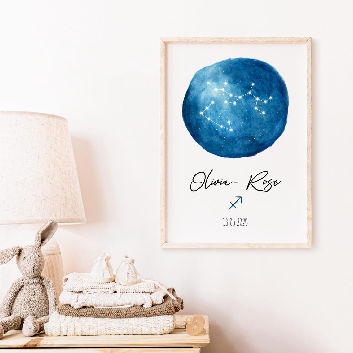 Sagittarius Constellation Blue Circle Personalized Gift Poster - Image 5