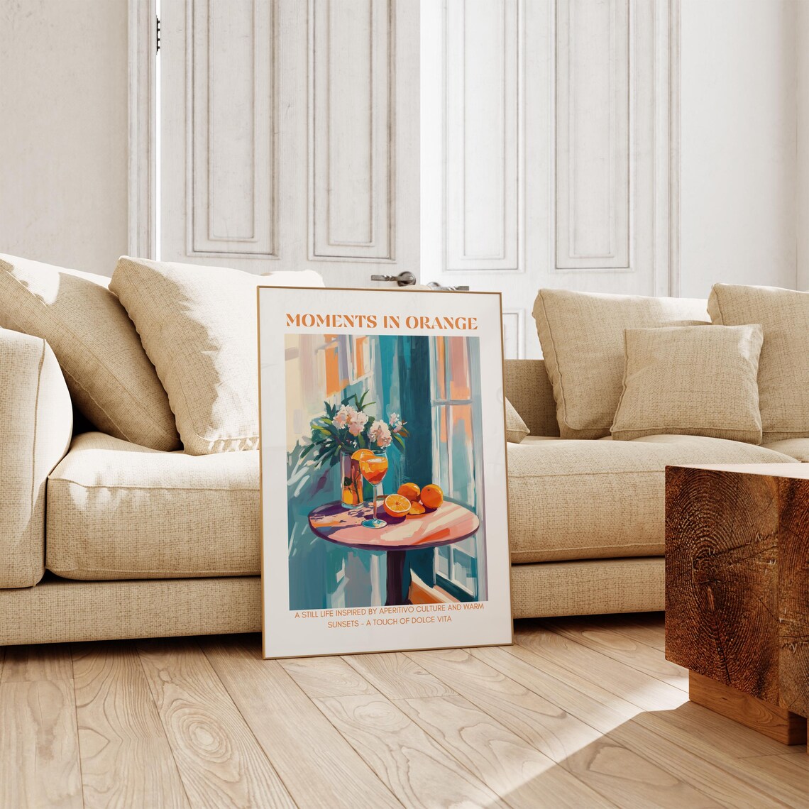 Moments In Orange Aperitivo Still Life Poster Warm Sunset Table Art - Image 3