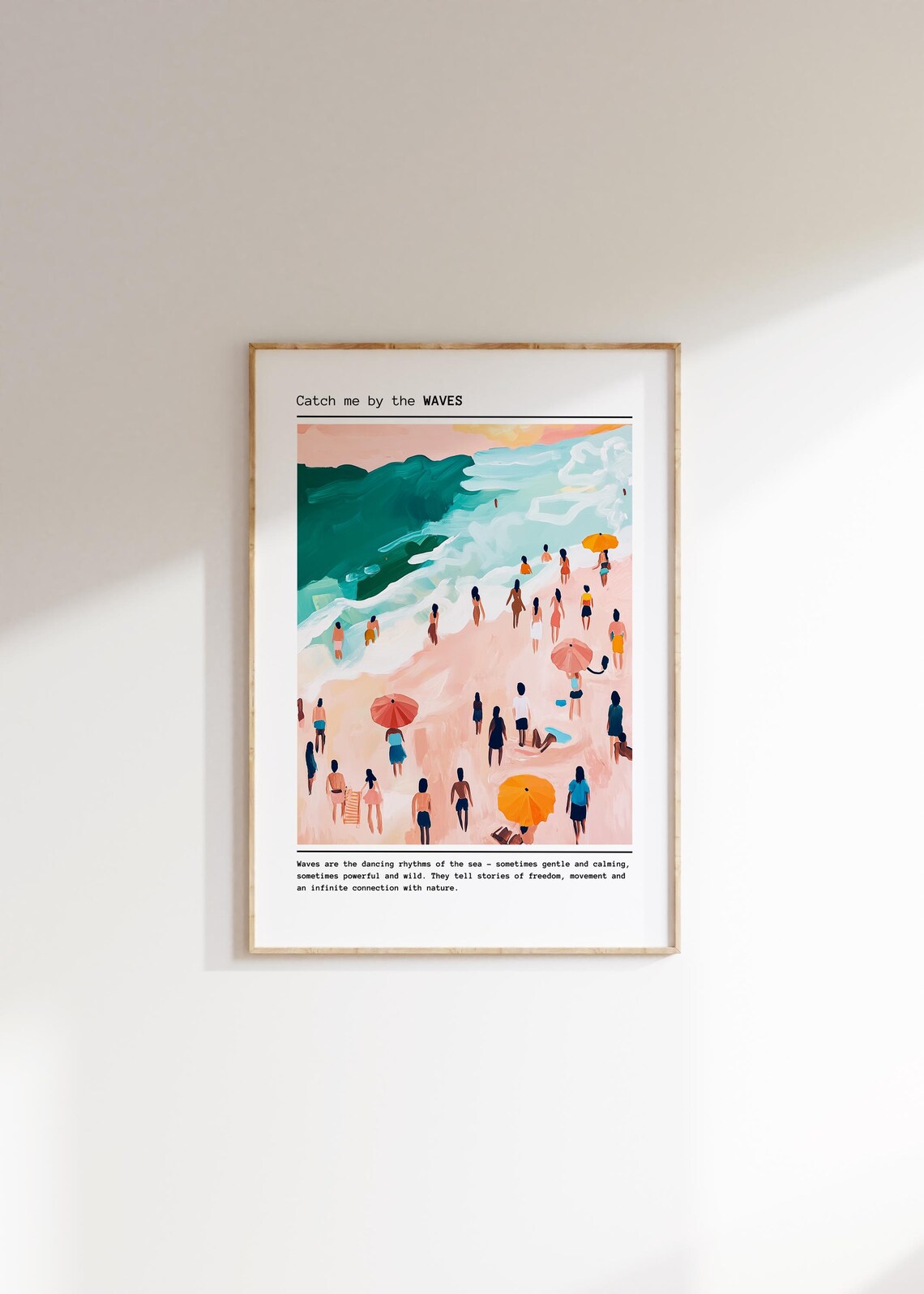 Catch Me By The Waves Colorful Beach Painting Quote Ocean Poster - Image 4