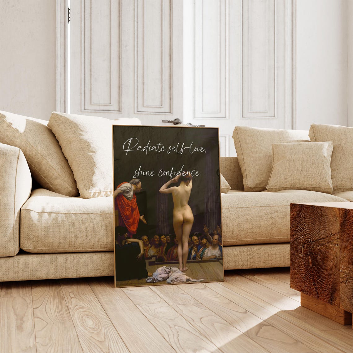 Radiate Self-Love Shine Confidence Altered Classical Art Quote Poster - Image 2