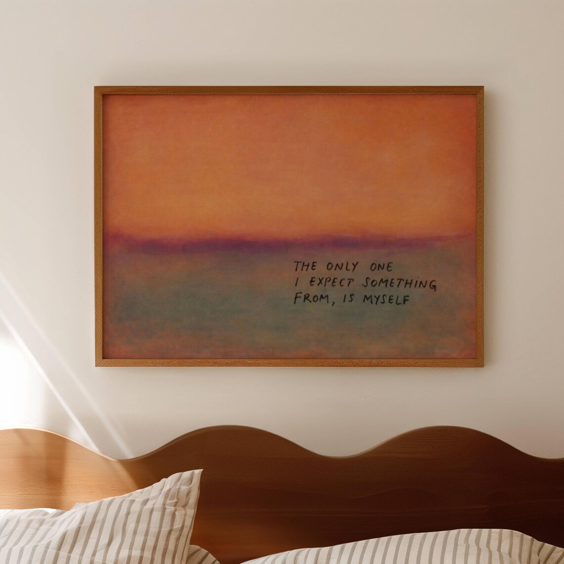 Abstract Rothko Inspired Gradient Painting Poster Minimal Expressionist Typography Wall Art Hand Drawn Horizontal Motivational Quote Print