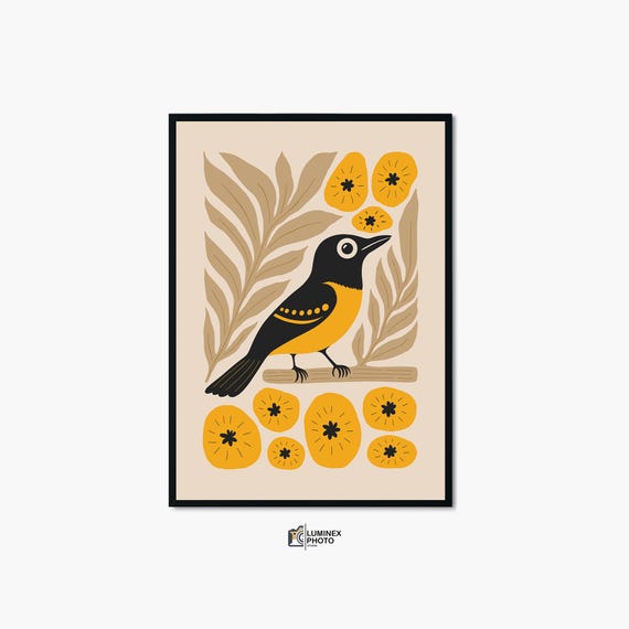 Instant Art Illustrationnordic Bird Print Abstract Scandinavian Photography