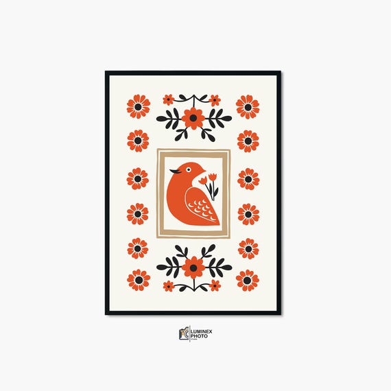 Instant Art Illustrationnordic Bird Print Abstract Scandinavian Photography