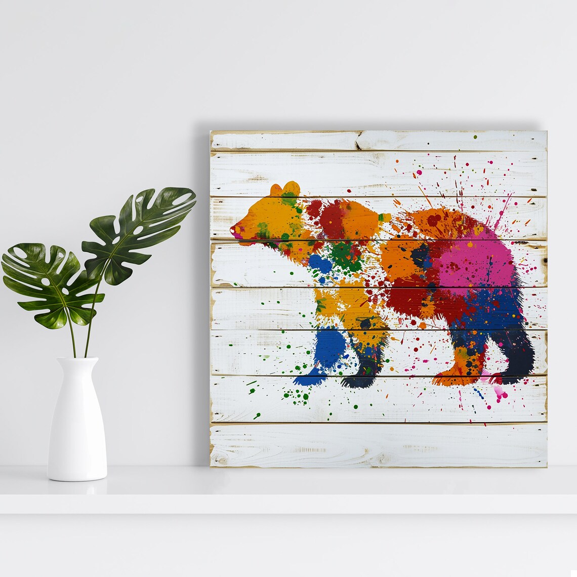 Bear Abstract Wildlife Art Print, Kids Room Decor - Image 2
