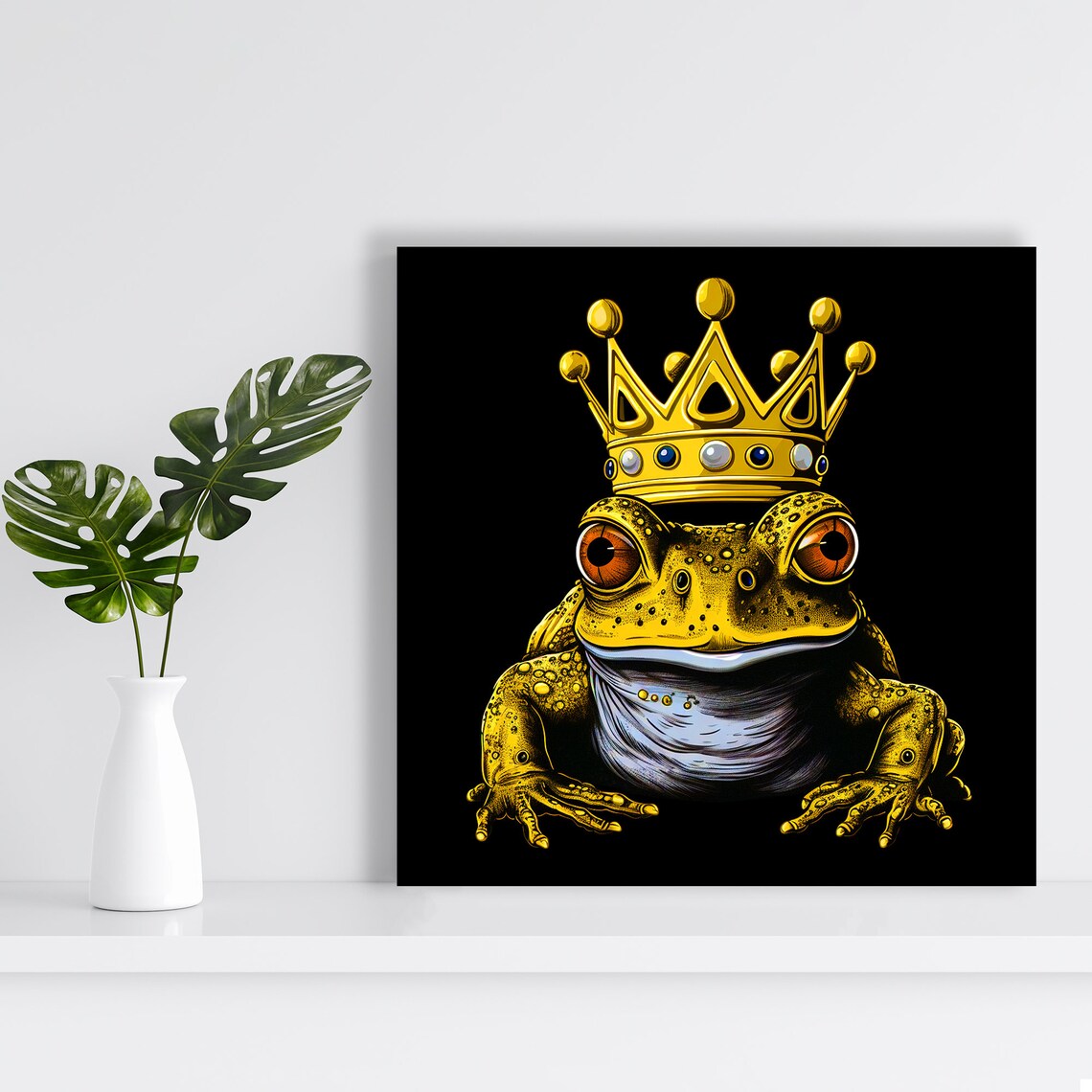 Regal Frog King Whimsical Animal Art Print, Nursery Decor - Image 2
