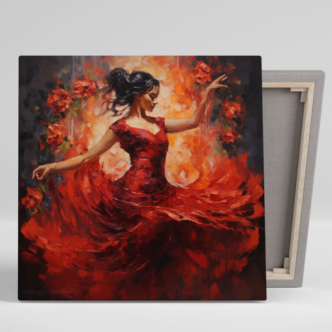 Flamenco Dancer Art Print, Modern Dance Wall Decor