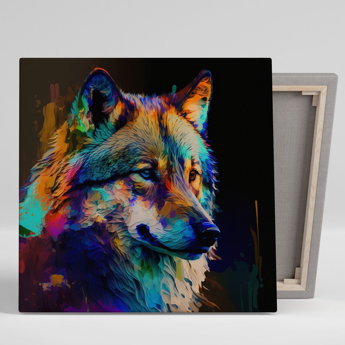 Colorful Wolf Wildlife Decor for Nature Homes Poster Print