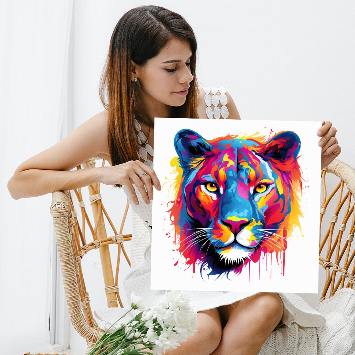 Lion Pop Art Poster Print, Contemporary Wall Decor - Image 3