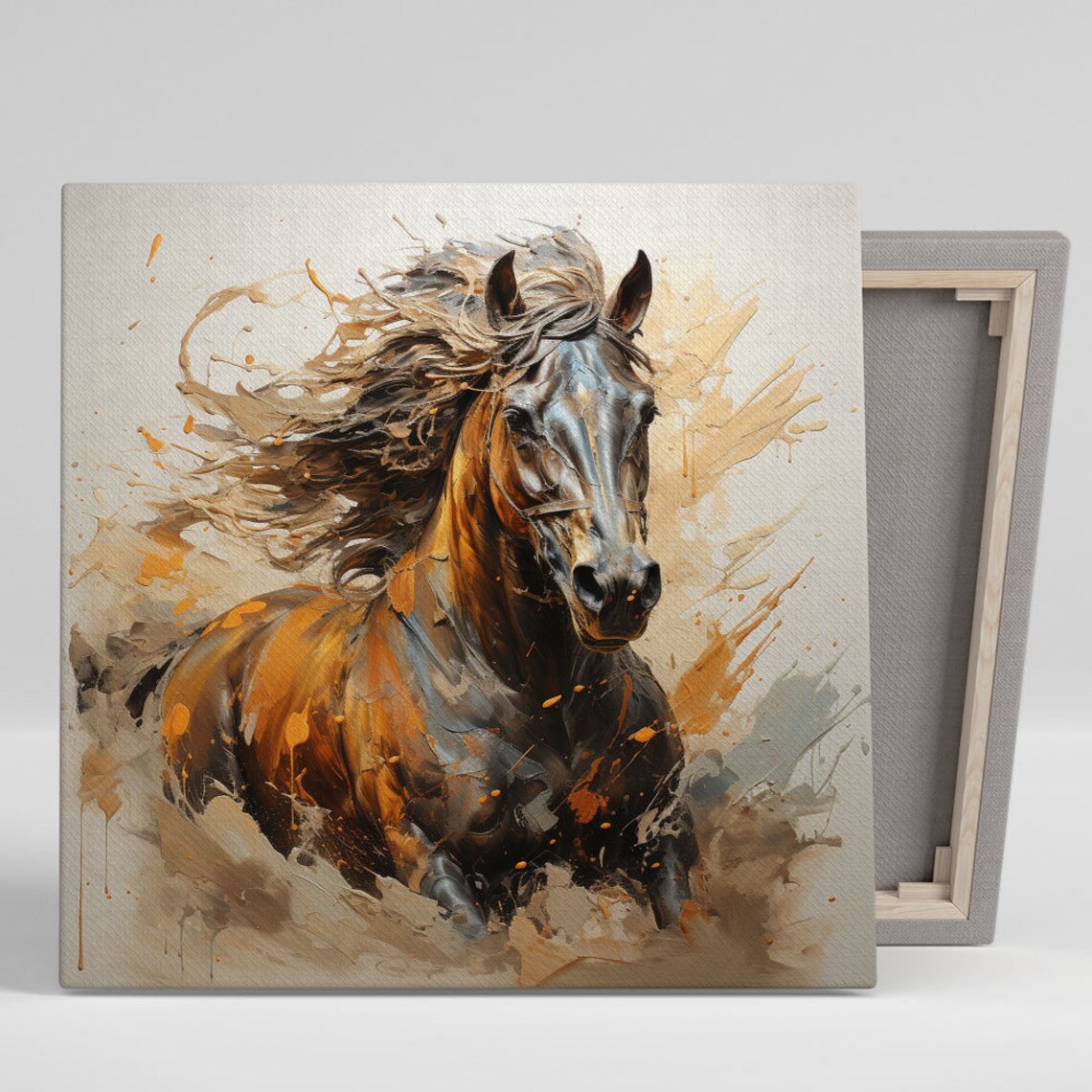 Brown Horse Art Print, Modern Living Room Decor