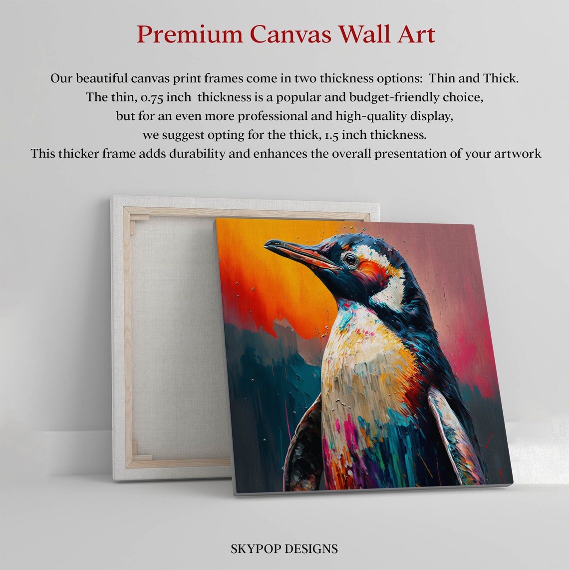 Penguin Black and White Wildlife Poster Print - Image 3
