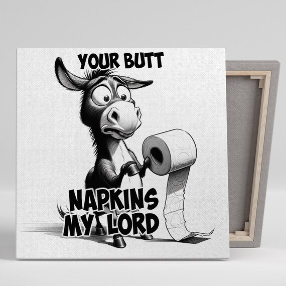 Funny Donkey Bathroom Wall Art, Whimsical Poster