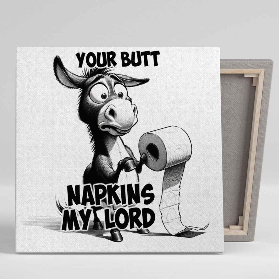 Funny Donkey Bathroom Wall Art, Whimsical Poster