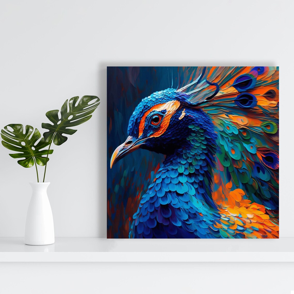 Peacock Art Print, Vibrant Bird Decor Poster - Image 2