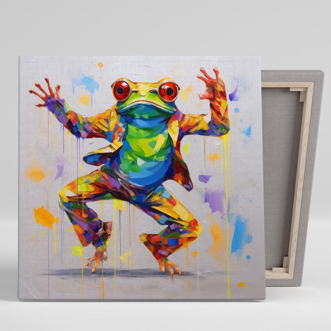Frog Fusion Whimsical Contemporary Wall Art Print