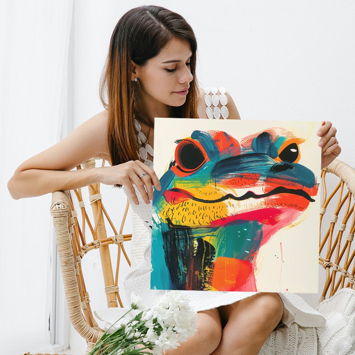 Fusion Face Abstract Modern Art Print, Living Room Decor - Image 3
