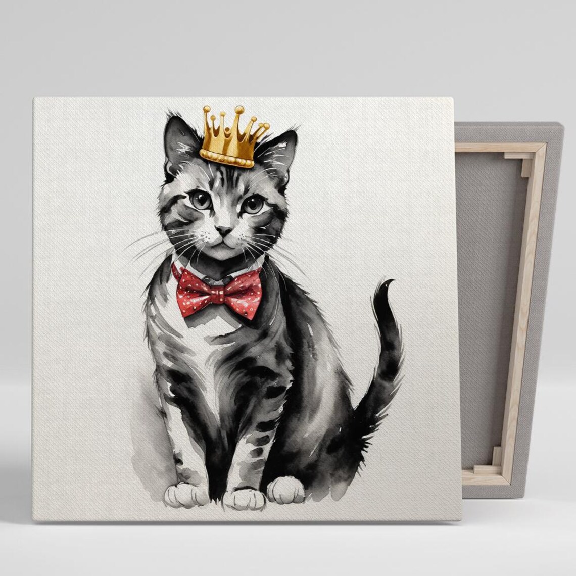 Royal Cat Elegance, Contemporary Cat Wall Art Print