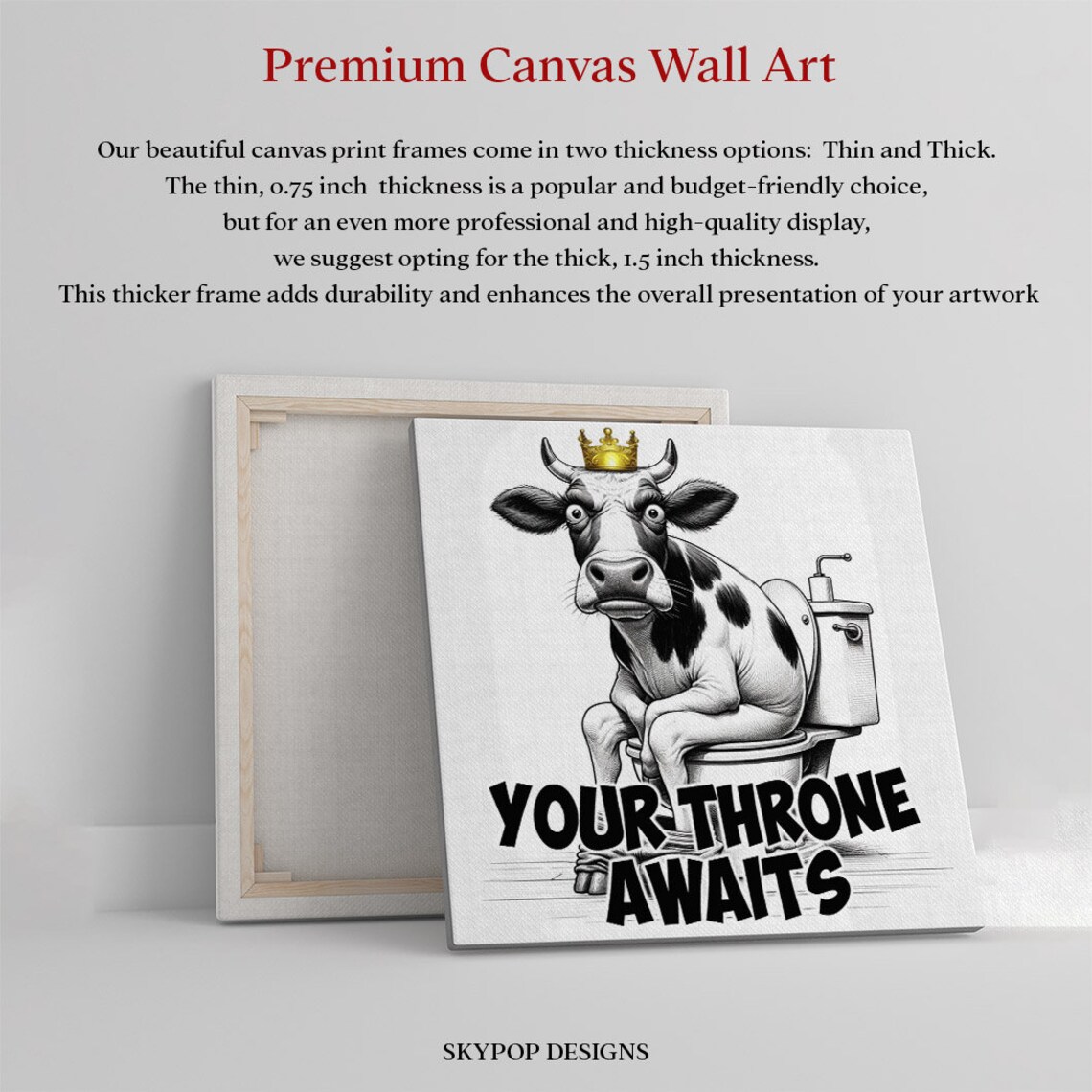 Cow Bathroom Wall Art Print, Your Throne Awaits - Image 4