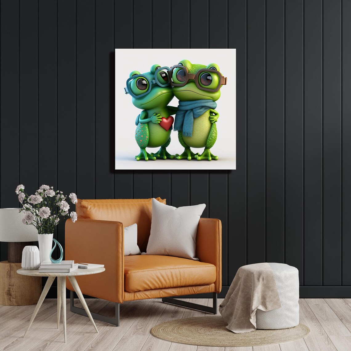 Frog Valentines Love Art Print, Couple Wall Decor - Image 2