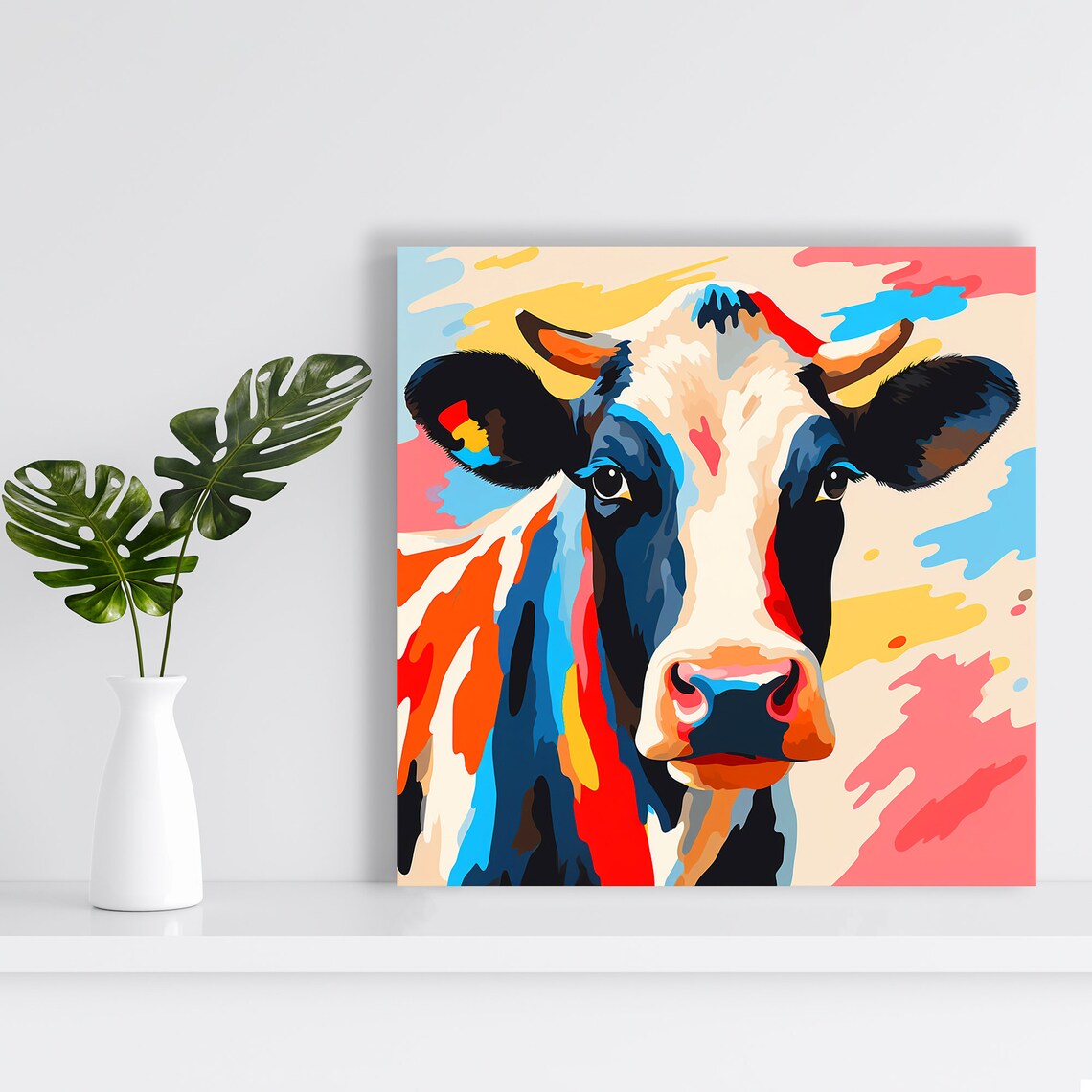 Colorful Cow Pop Art, Modern Farmhouse Wall Art Print - Image 2