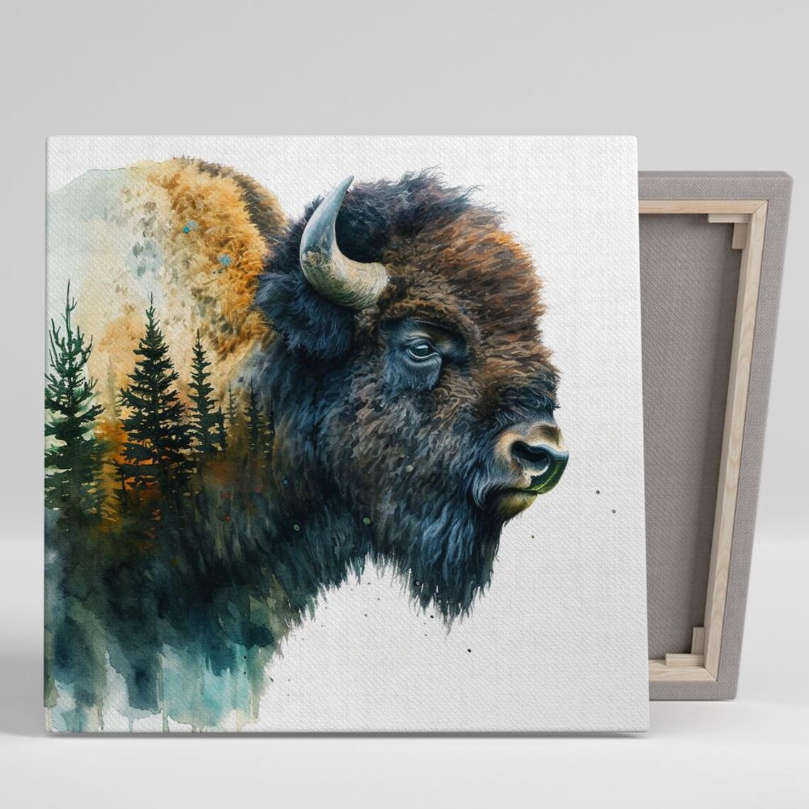 Bison Spirit Rustic Modern Living Room Art Print