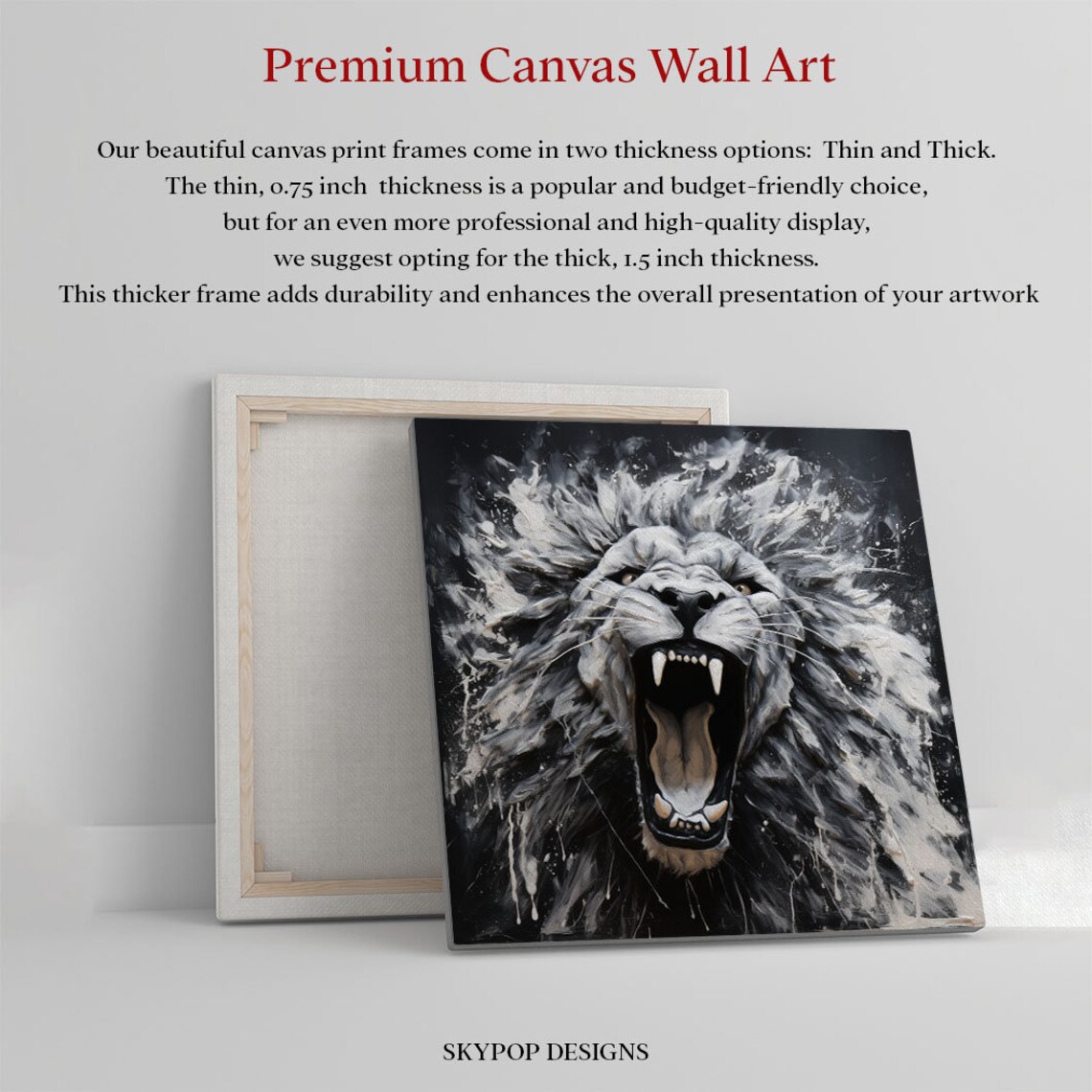 Roaring Lion Safari Decor for Living Room Art Print - Image 2
