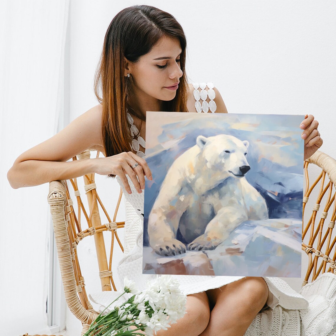 Arctic Majesty Bear Wall Art Print, Modern Decor - Image 3
