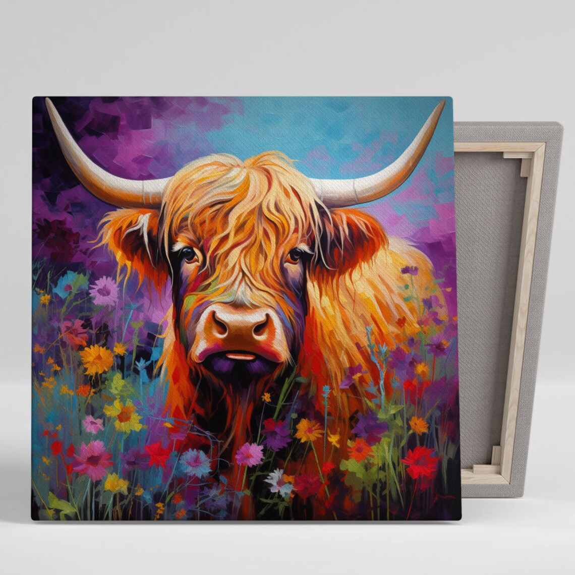 Highland Cow Art Print, Farm Animal Wall Decor