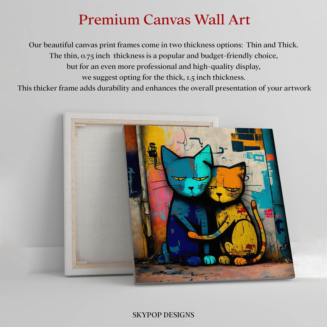 Graffiti Cat Art Print, Feline Room Wall Decor - Image 2