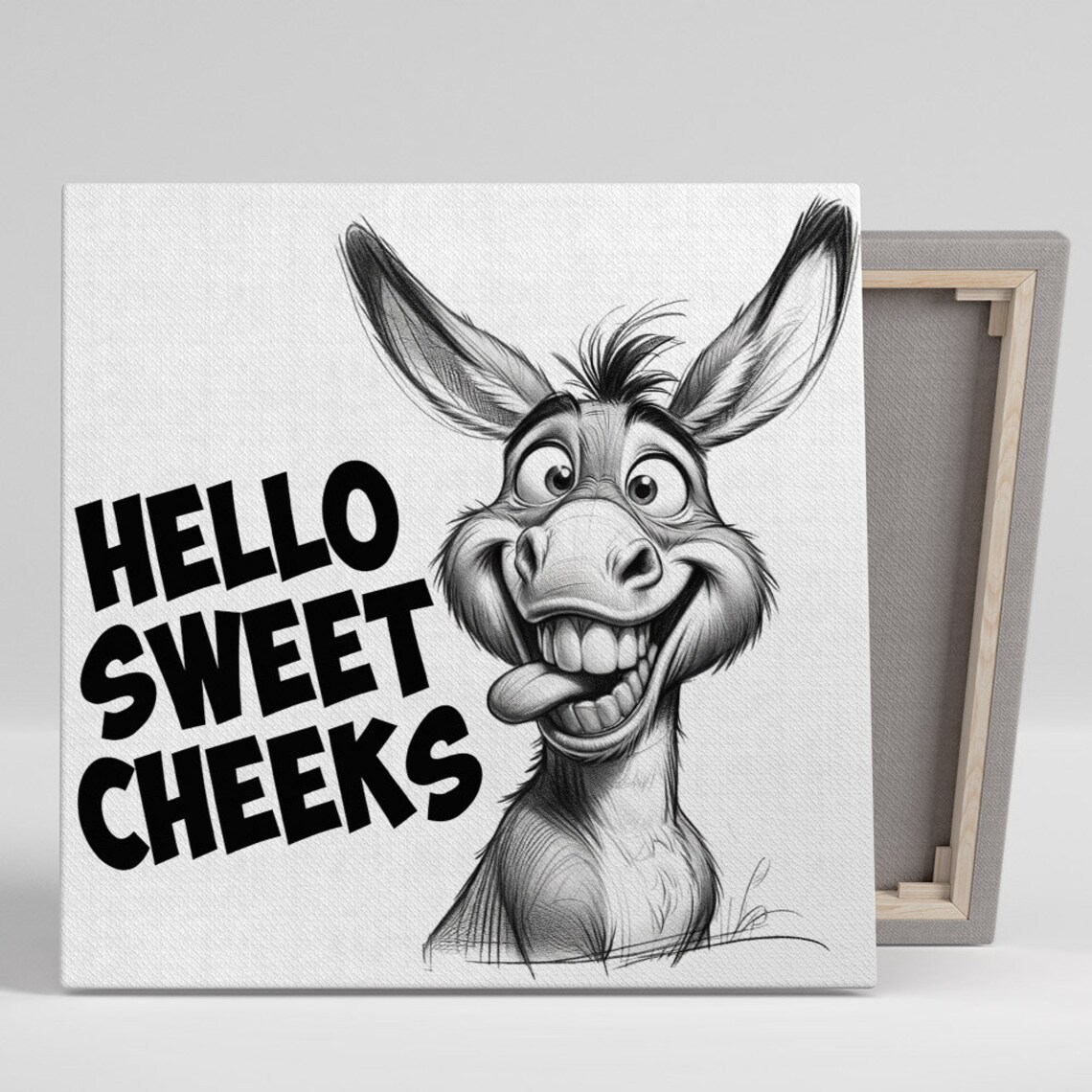 Donkey Bathroom Wall Art Print, Funny Animal Decor