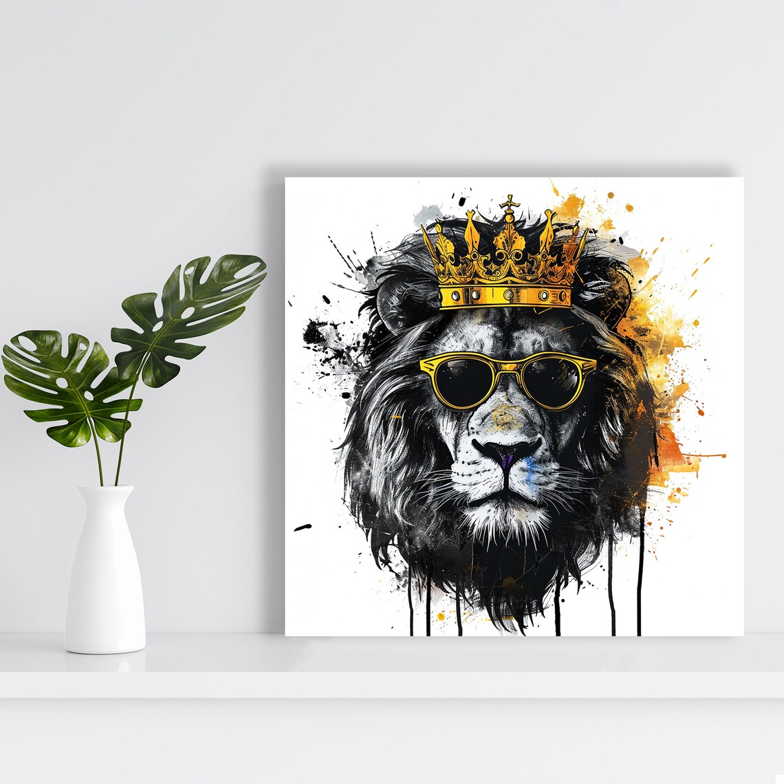 Lion Swagger Pop Art Poster, Contemporary Decor - Image 2