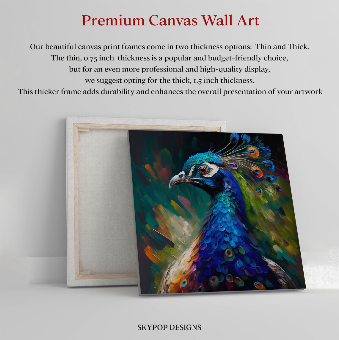 Peacock Wall Art, Elegant Exotic Bird Art Print - Image 2