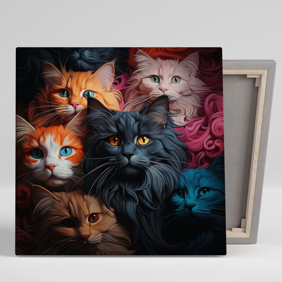 Cats Minimalist Wall Art Print, Contemporary Decor