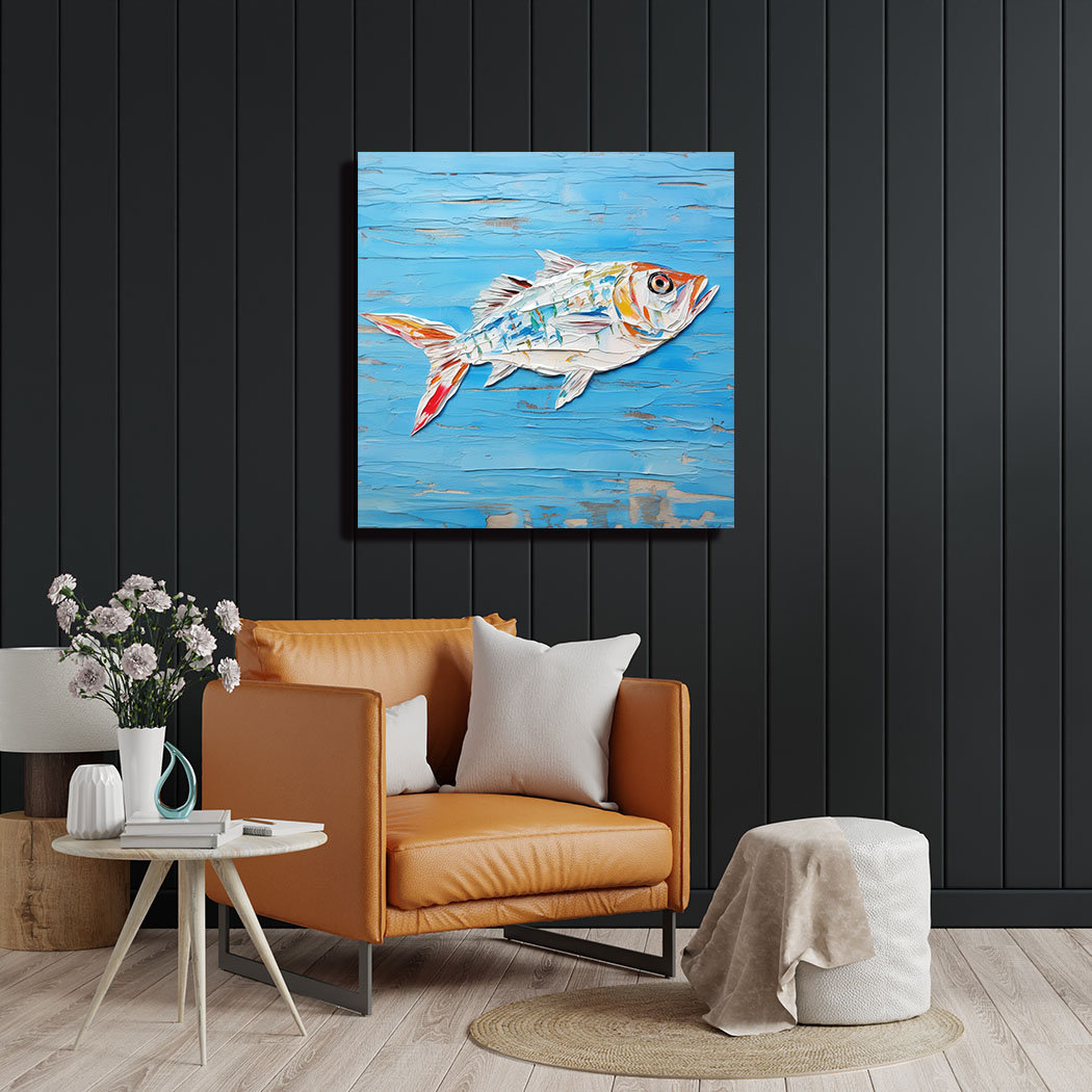 Abstract Fish Art Print, Nursery and Bathroom Decor - Image 3