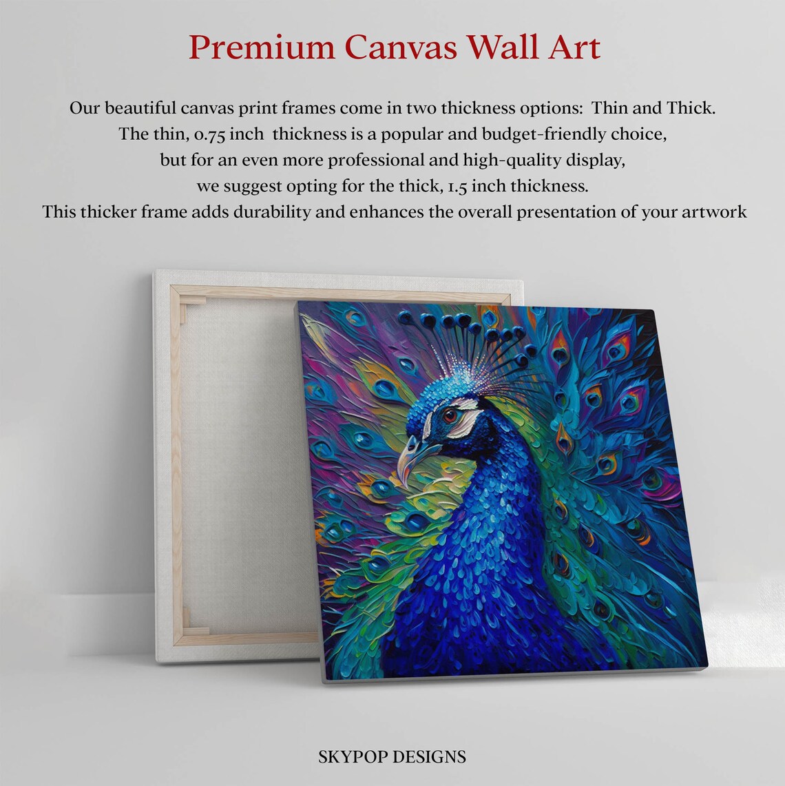 Elegant Peacock Poster Print, Bird Wall Decor - Image 3