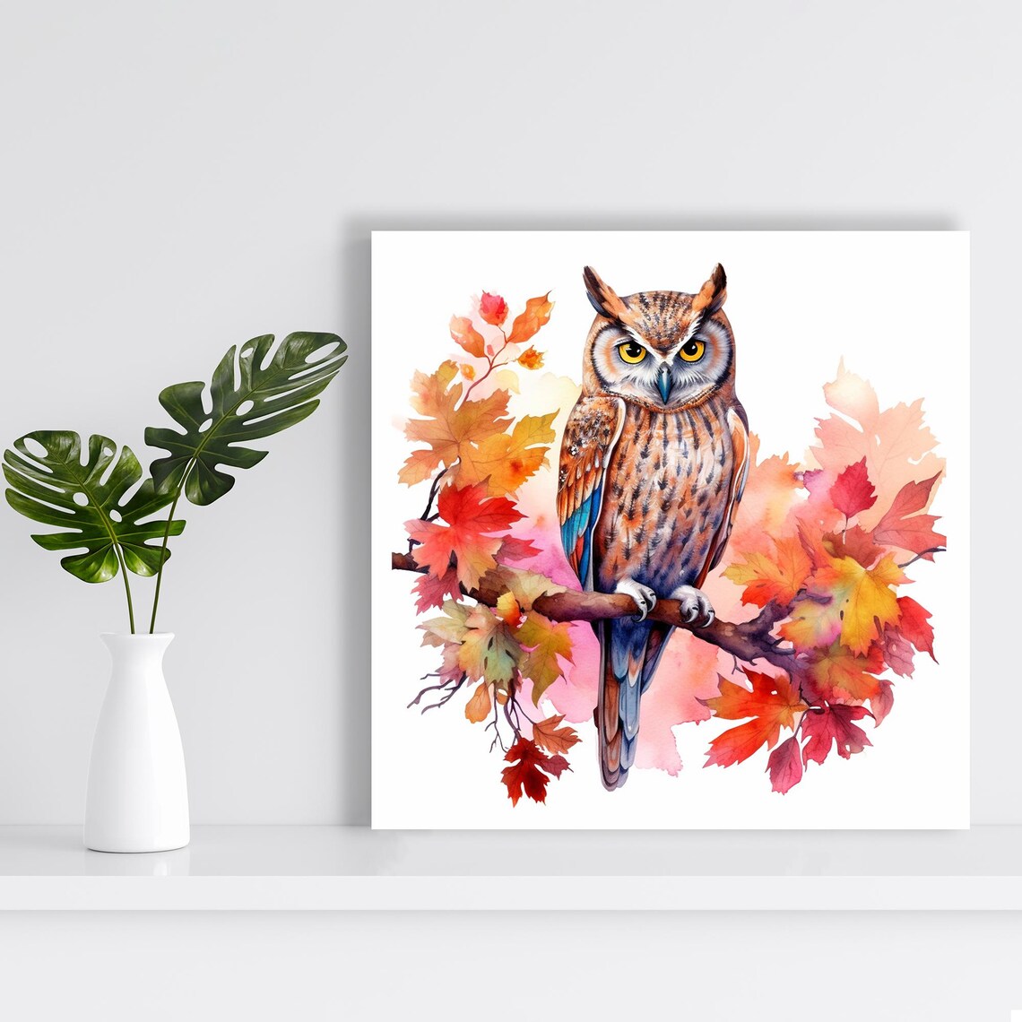 Autumn Owl Rustic Decor Art Print, Whimsical Nature - Image 2
