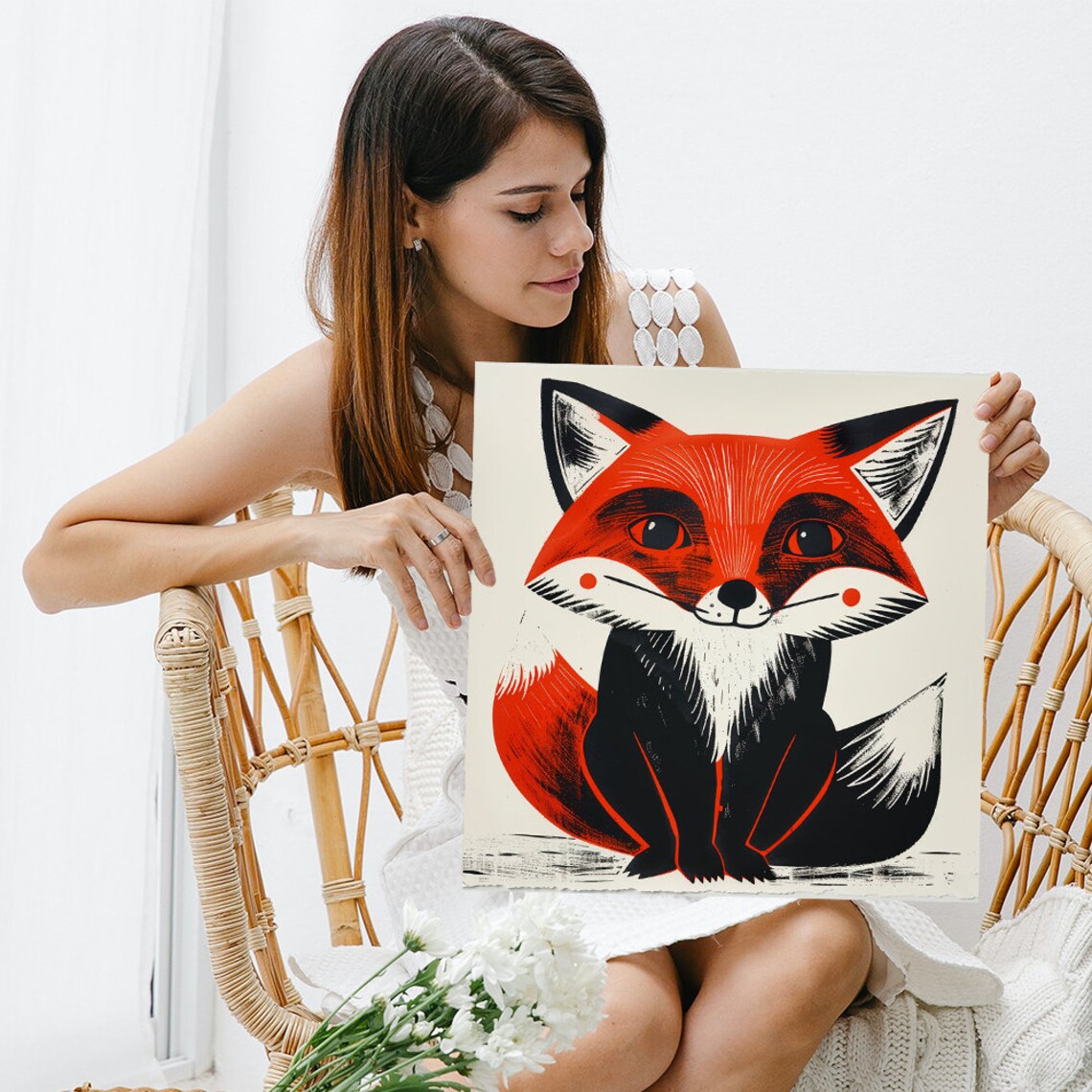Foxy Charm Modern Fox Art Print, Whimsical Decor - Image 3