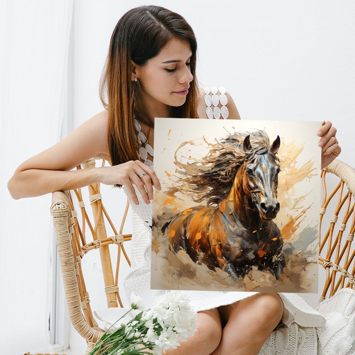 Brown Horse Art Print, Modern Living Room Decor - Image 3