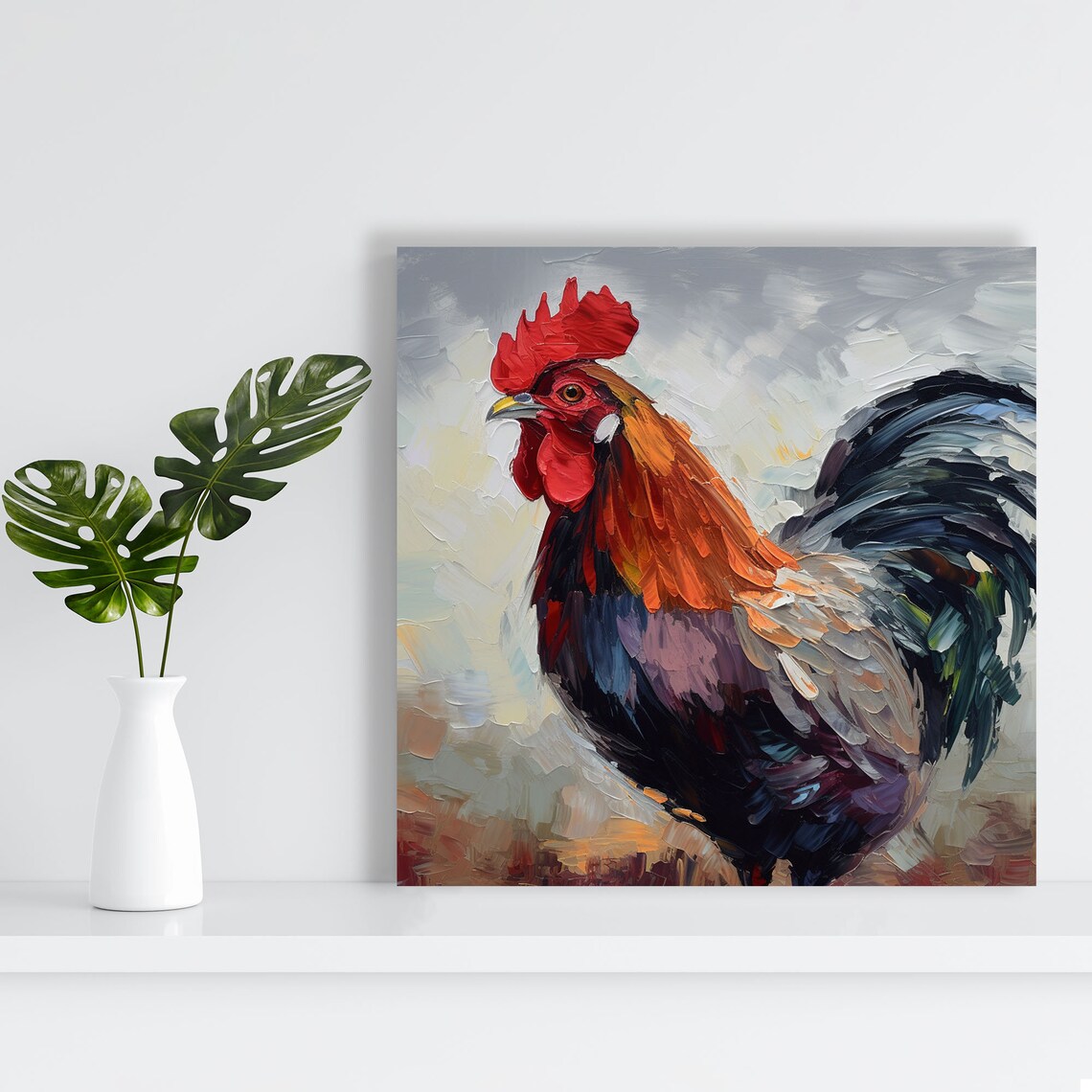 Rooster Farmhouse Wall Art Print, Animal Decor - Image 2