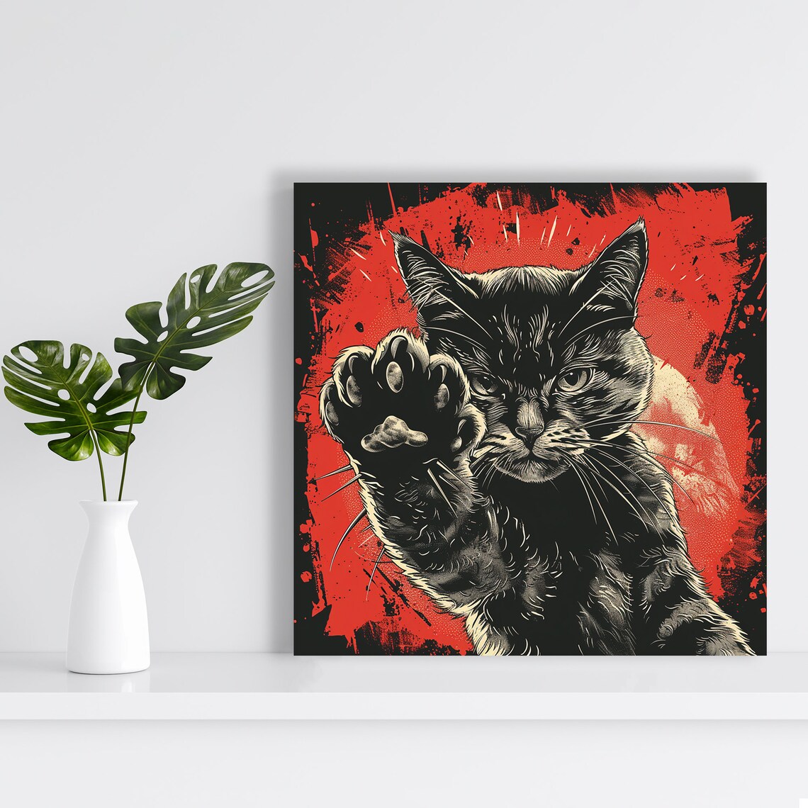 Fierce Feline Power, Contemporary Cat Art Print - Image 2